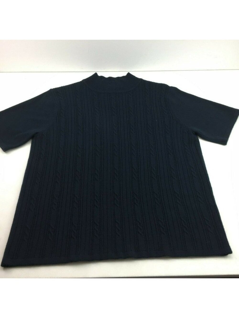Sag Harbor Womens Black Cable Knit 3/4 Sleeve Sweater Size Medium